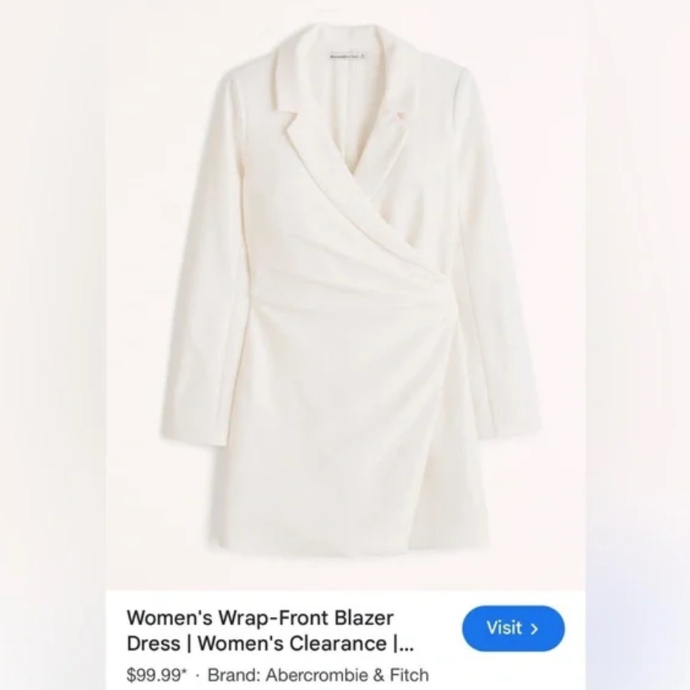 Abercrombie & Fitch Women's White Long Sleeve Dress